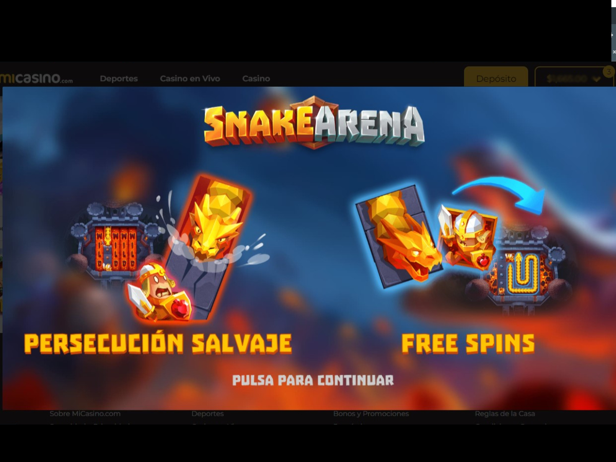 Slot Snake Arena: acción y premios en un solo tragamonedas MiCasino