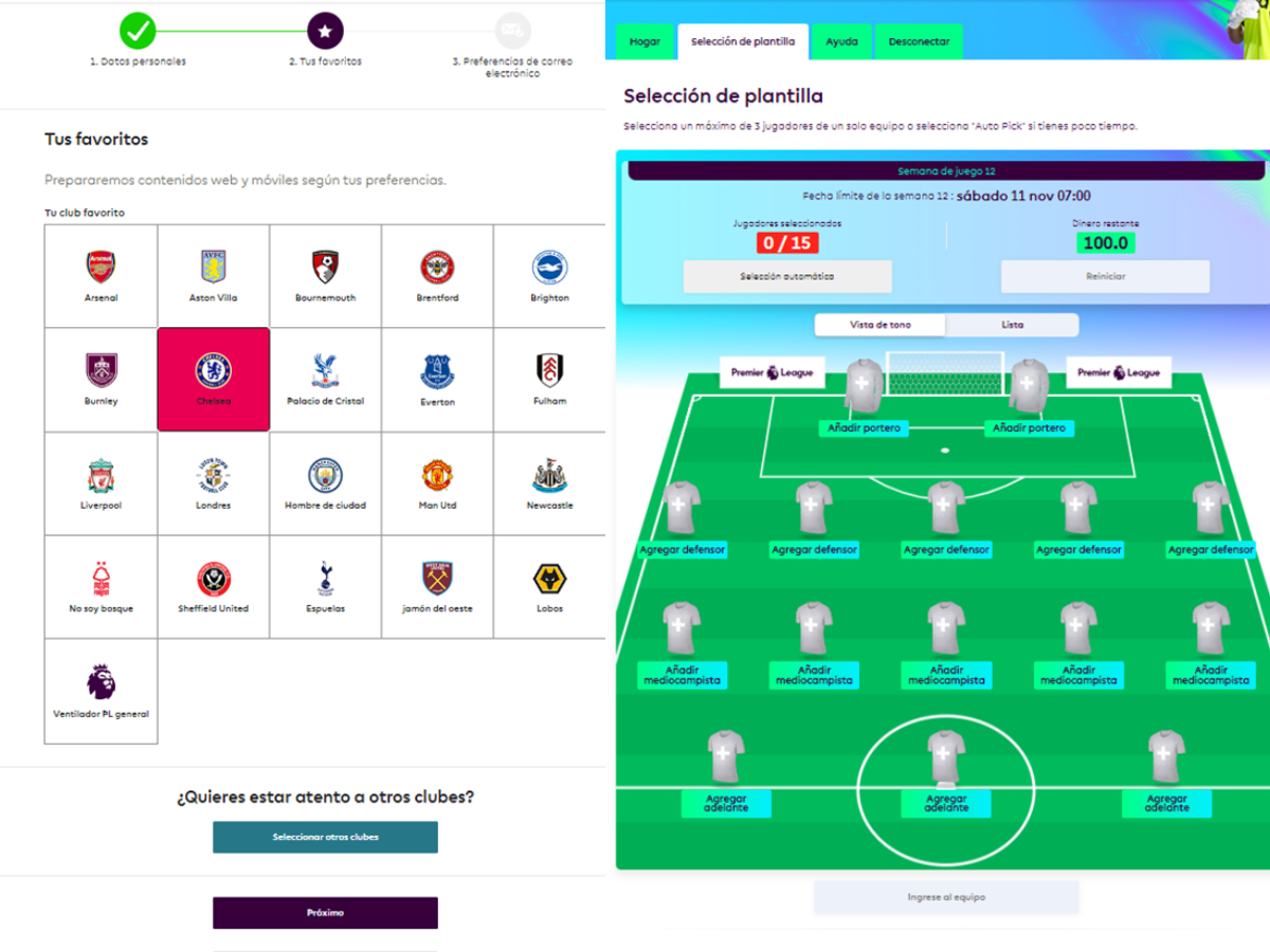 Crea tu propio equipo en la Premier League Fantasy Football Mi Casino