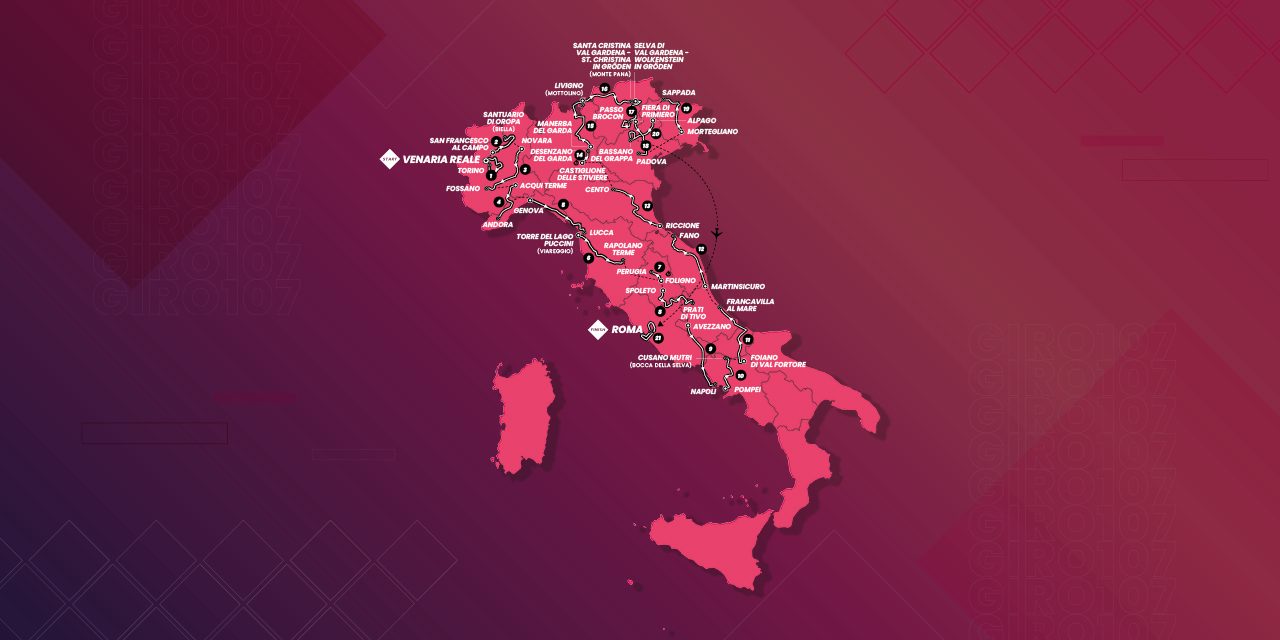 ruta y recorrido giro de italia 2024