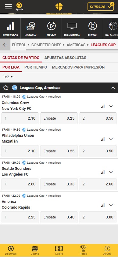 Apuestas Leagues Cup MiCasino.com