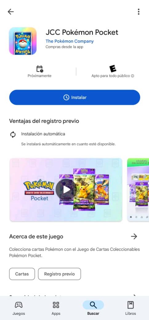 Registro previo Pokémon TCG Pocket MiCasino.com 