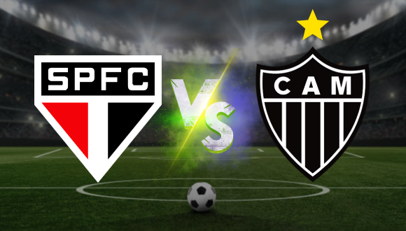 São Paulo FC y Atlético Mineiro en acción durante un partido de la Copa do Brasil