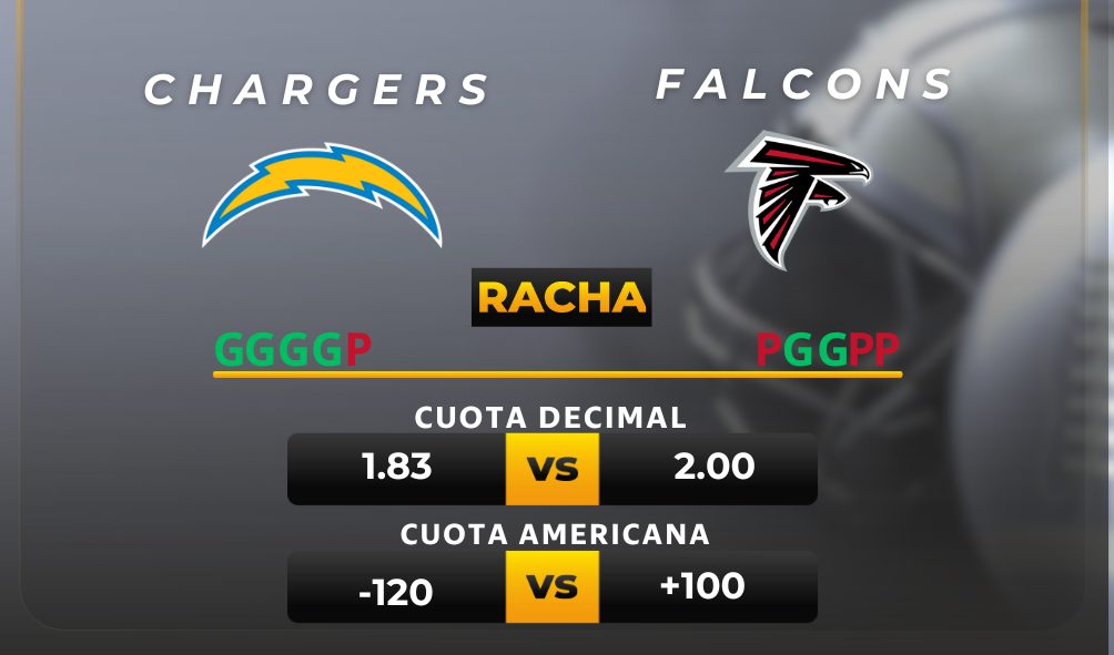 apuestas deportivas y pronóstico Chargers vs Falcons resultados y picks NFL HOY semana 13