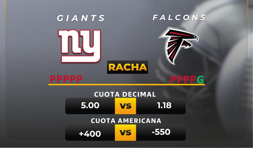 Cuotas NFL Giants vs Falcons MiCasino.com