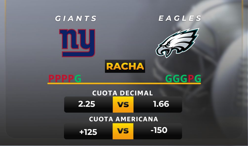 Giants vs Eagles parley pronóstico NFL partido de semana 18 gratis