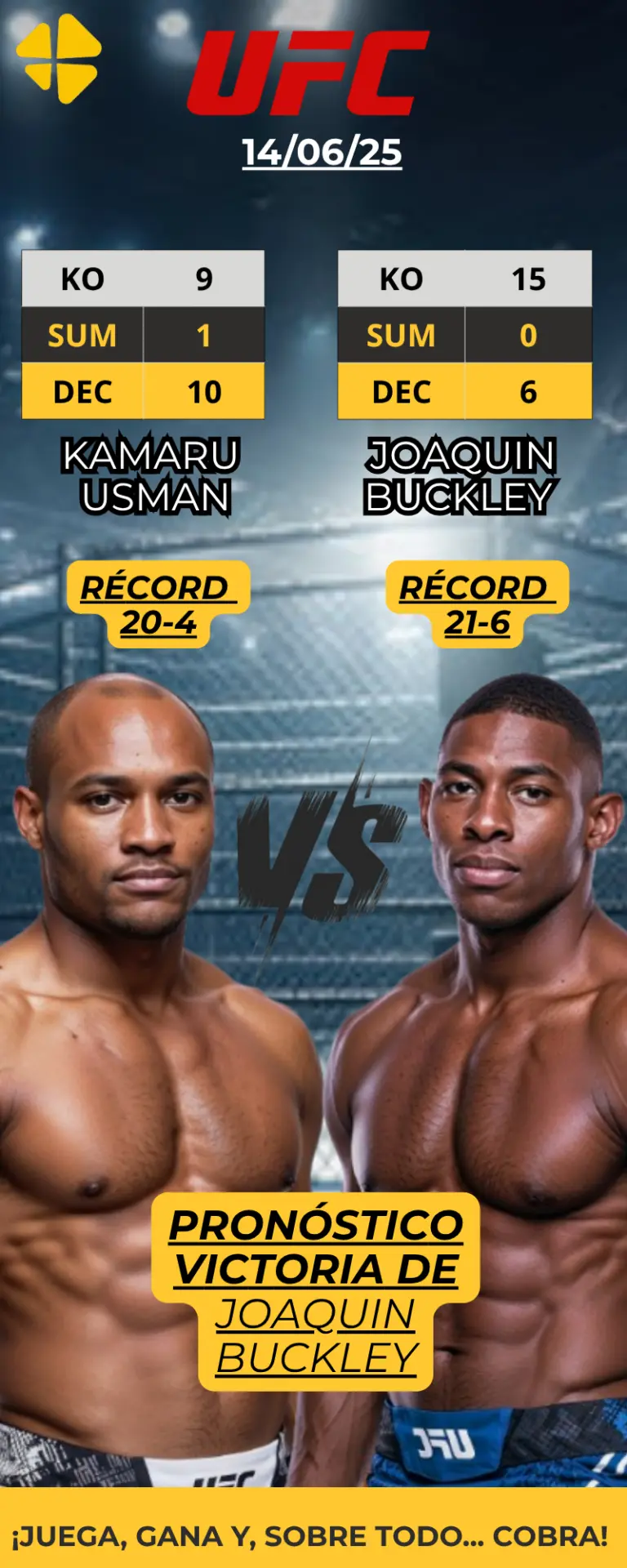 Usman vs Buckley Pronóstico del Combate en UFC Fight Night MiCasino.com