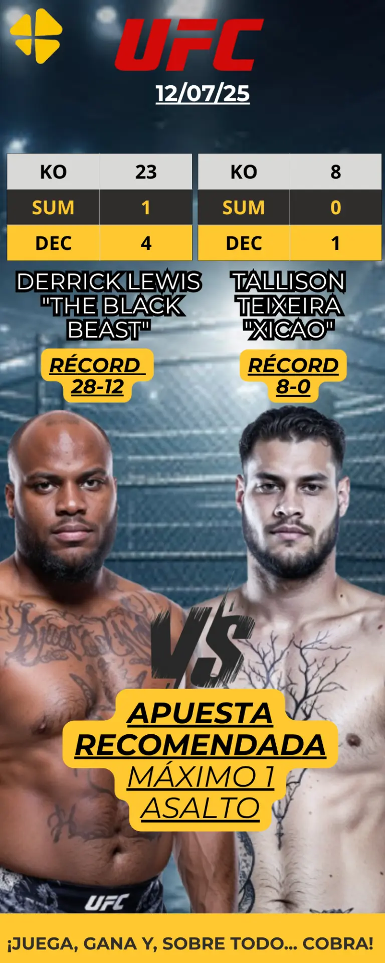 Derrick Lewis vs. Tallison Teixeira Choque explosivo en UFC Fight Night MiCasino.com