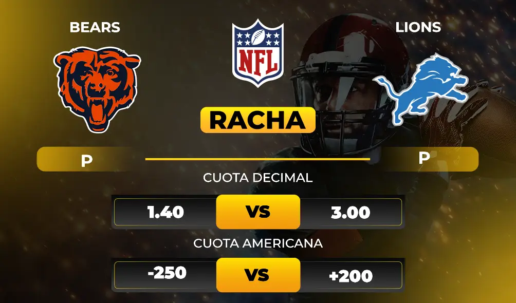 Bears vs Lions - Previa y pronóstico deportivo NFL- MiCasino.com 