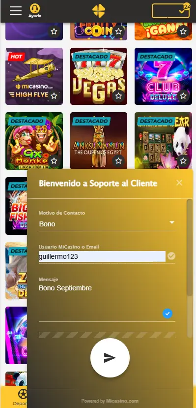 Bono septiembre- Casino online- MiCasino.com