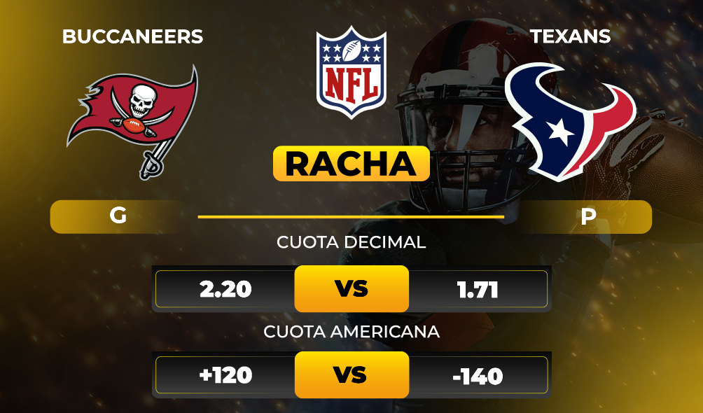 CUOTAS BUCCANERS VS TEXANS- MiCasino.com