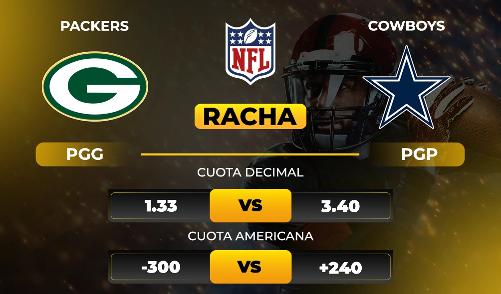 Packers vs Cowboys - Previa y pronóstico deportivo de NFL - CUOTAS Y RACHAS - MiCasino.com