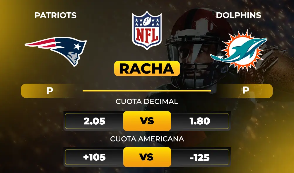 Patriots vs Dolphins - Previa y pronóstico deportivo NFL - MiCasino.com