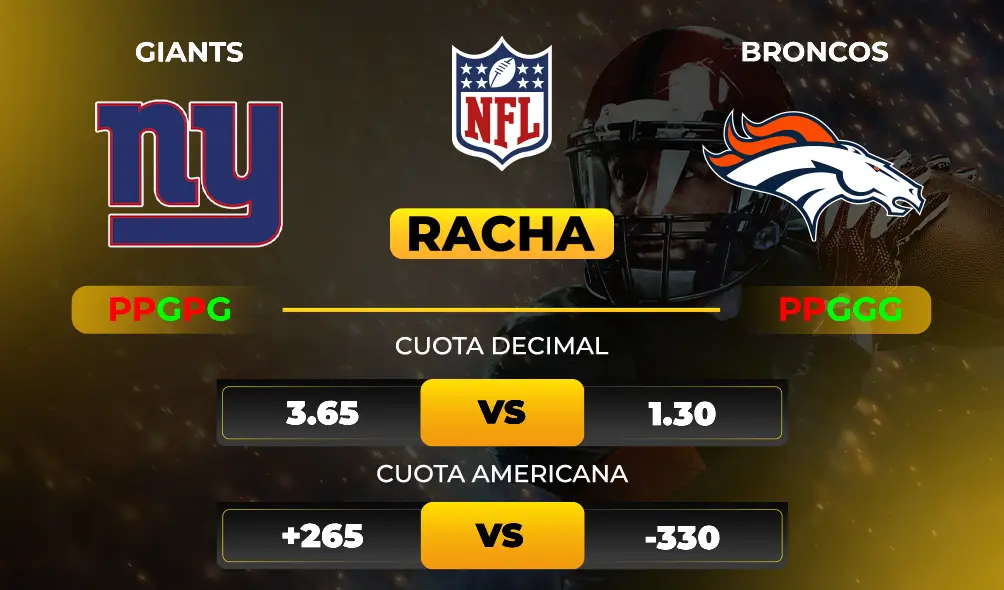 Giants vs Broncos - Previa y pronóstico deportivo de NFL Cuotas MiCasino