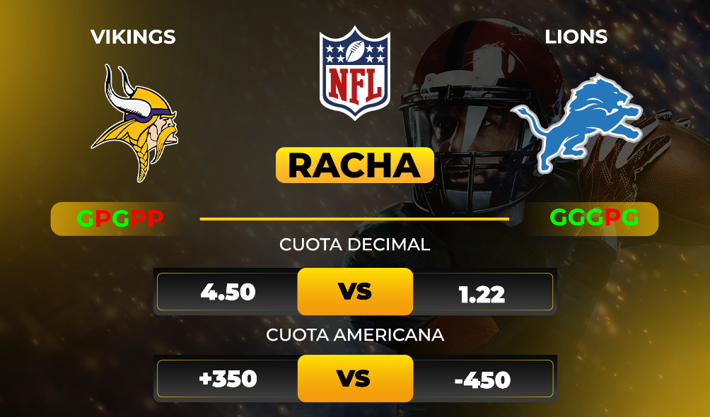 PSD-NFL-CUOTAS - vikings vs lions - MiCasino