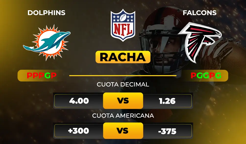 Pronóstico Dolphins vs Falcons Cuotas MiCasino