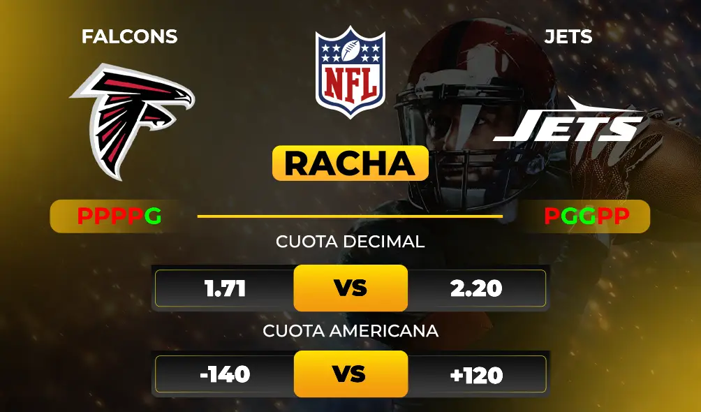 Pronóstico Falcons vs Jets Racha MiCasino