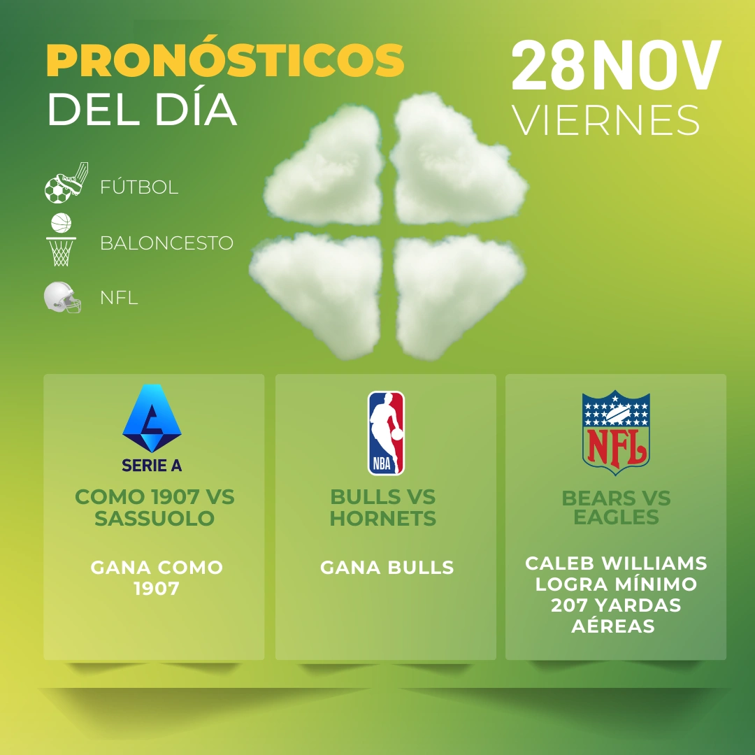 Pronósticos deportivos GRATIS para hoy jueves 28-11-2025 - Interna - MiCasino