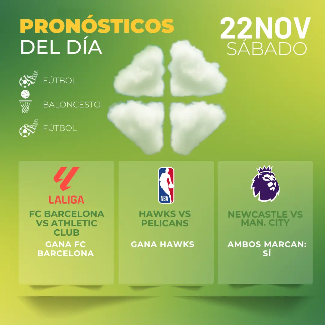 Pronósticos deportivos GRATIS para hoy sábado 22_11_2025- MiCasino