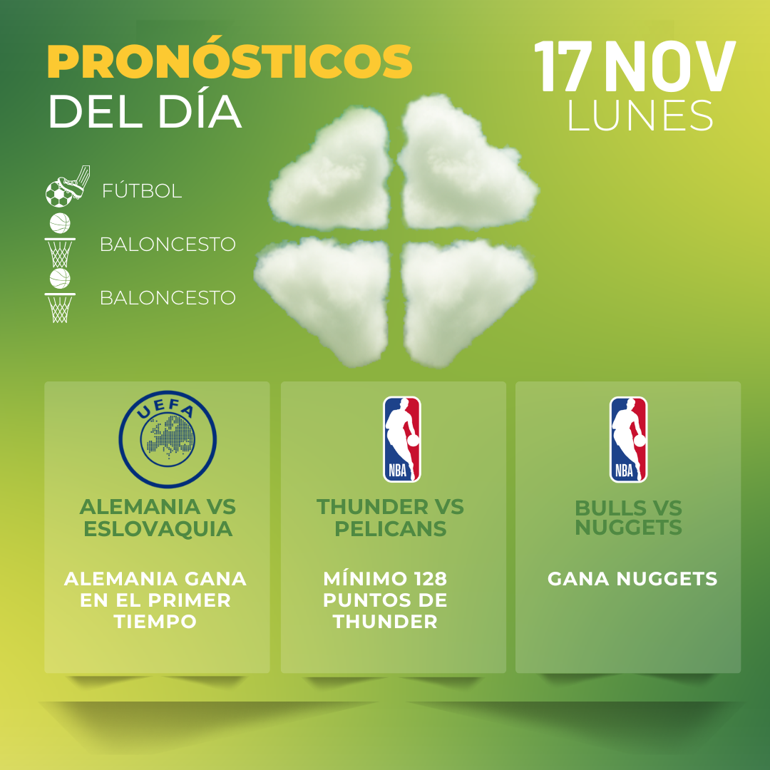 Pronósticos deportivos hoy lunes 17 de noviembre - UEFA - NBA - MiCasino