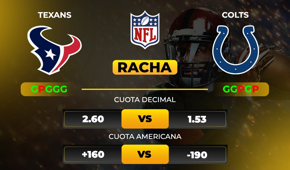 Texans vs Colts - Pronósticos y apuestas - Racha y cuotas - NFL - MiCasino