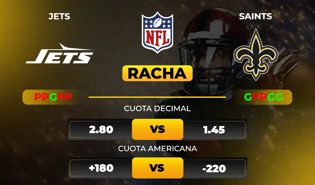 Jets vs Saints - Pronóstico y apuesta recomendada de NFL- MiCasino