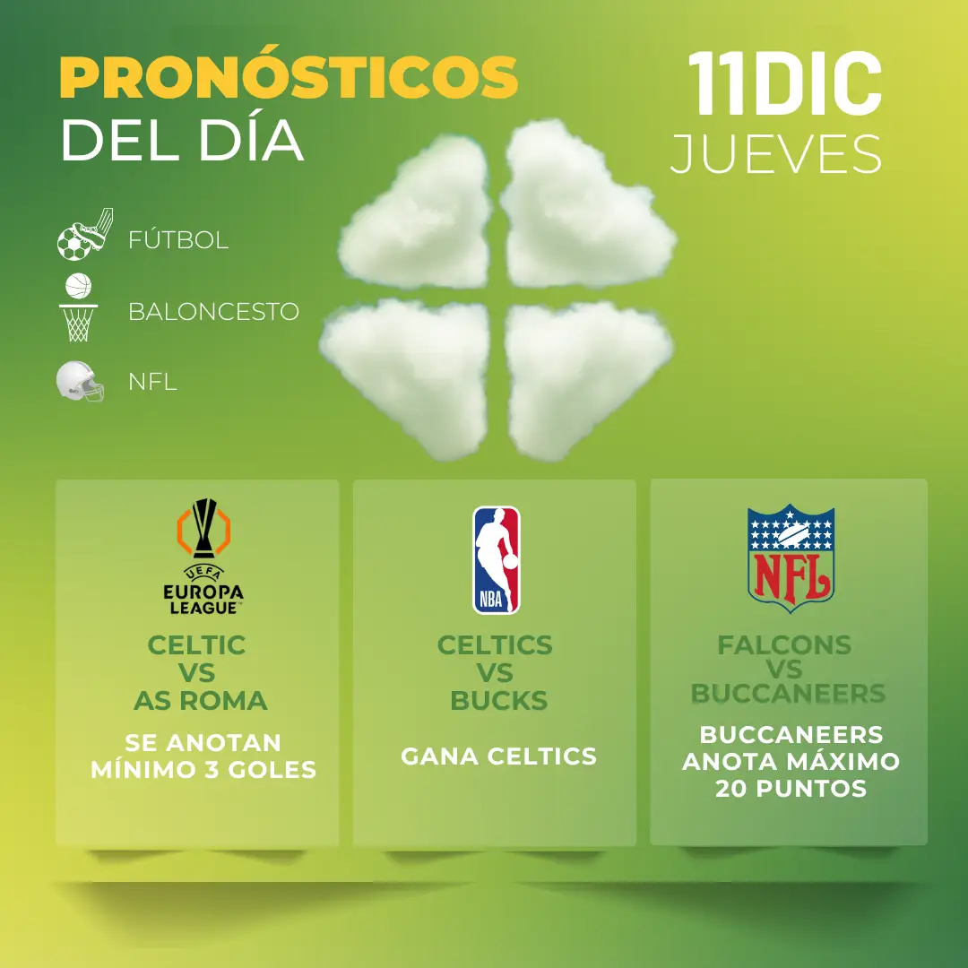 Pronósticos Deportivos Gratis 11 de diciembre MiCasino