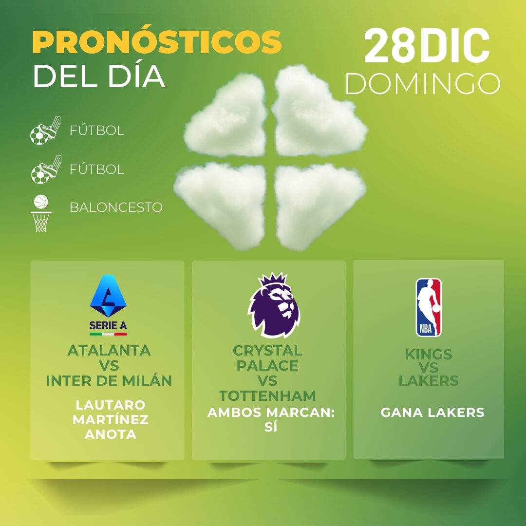 Pronósticos deportivos hoy 28 de diciembre: Serie A - NBA - Premier League - MiCasino