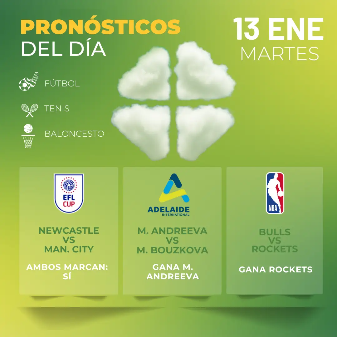 Pronósticos deportivos GRATIS para hoy martes 13_01_2026- MiCasino