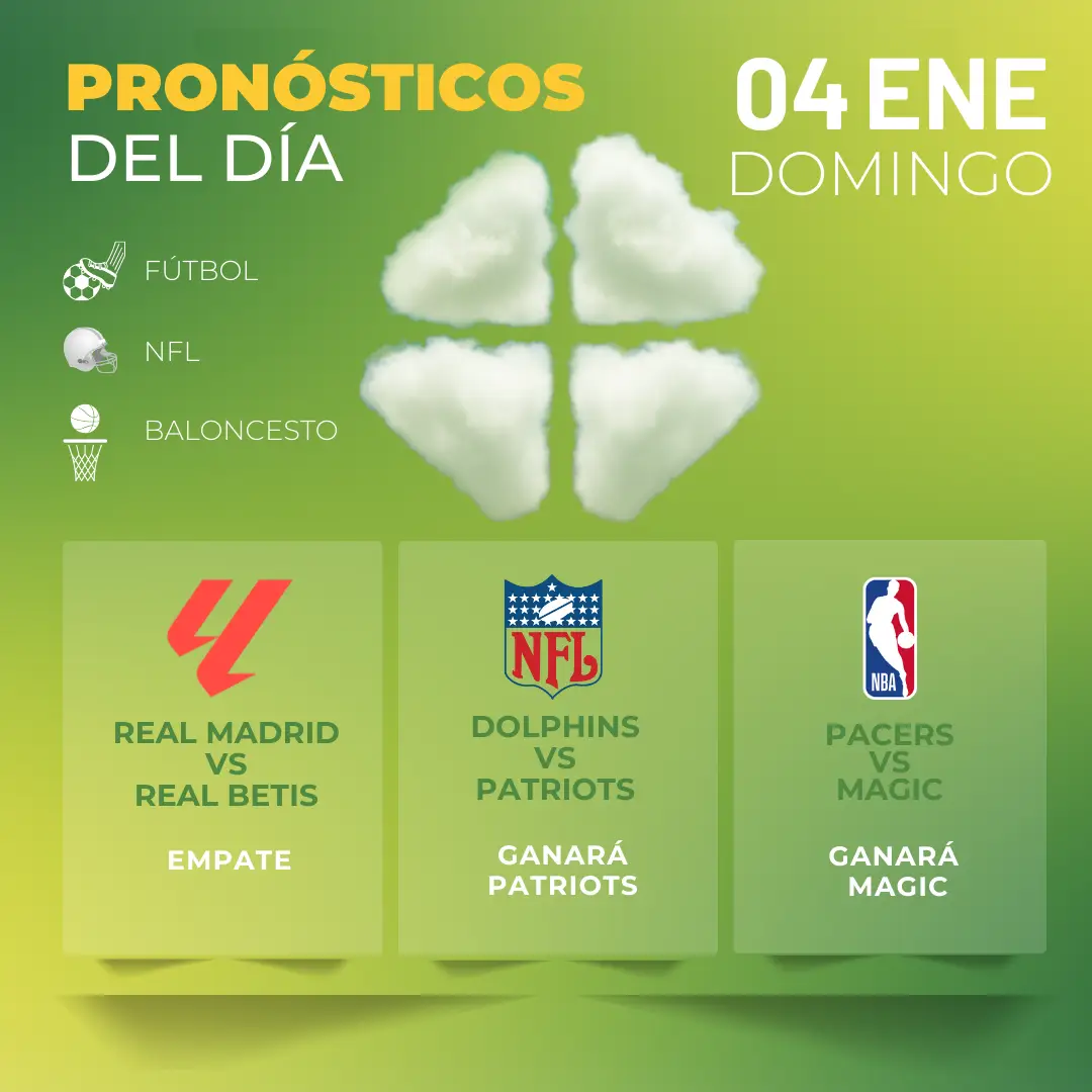 Pronósticos deportivos hoy 4 enero MiCasino