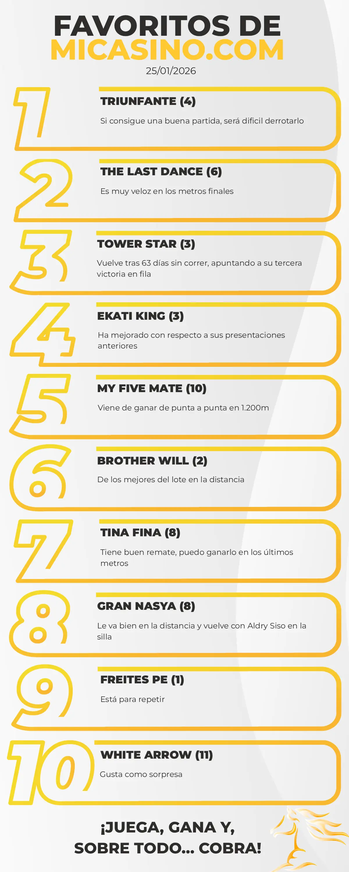 Reunión 4 este domingo 25 de enero en La Rinconada- MiCasino