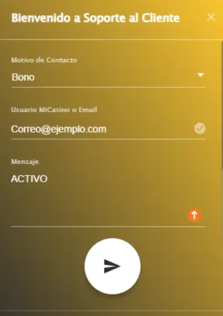 Bono Activo casino online chat - MiCasino