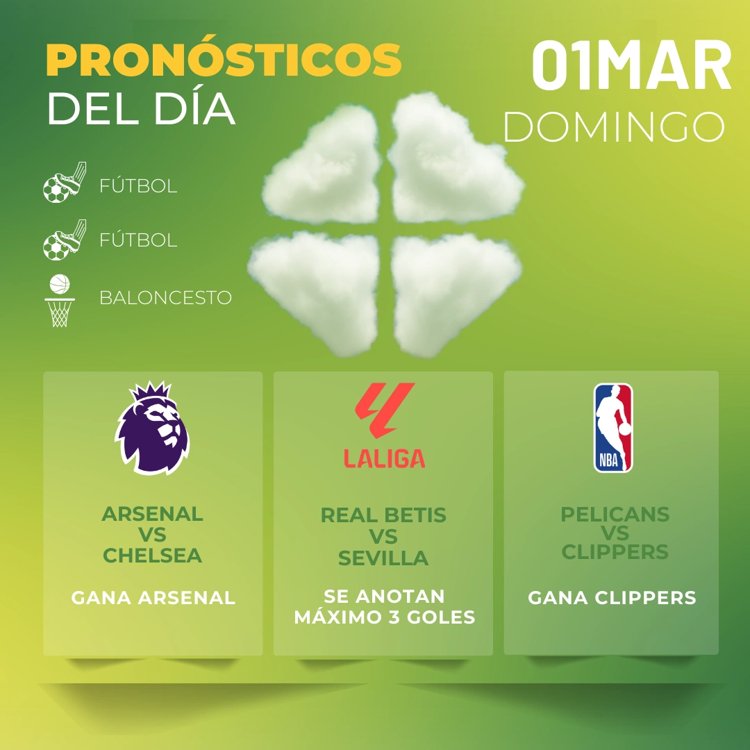 Pronósticos deportivos GRATIS para hoy domingo 1_03_2026 - Interna 2 - MiCasino