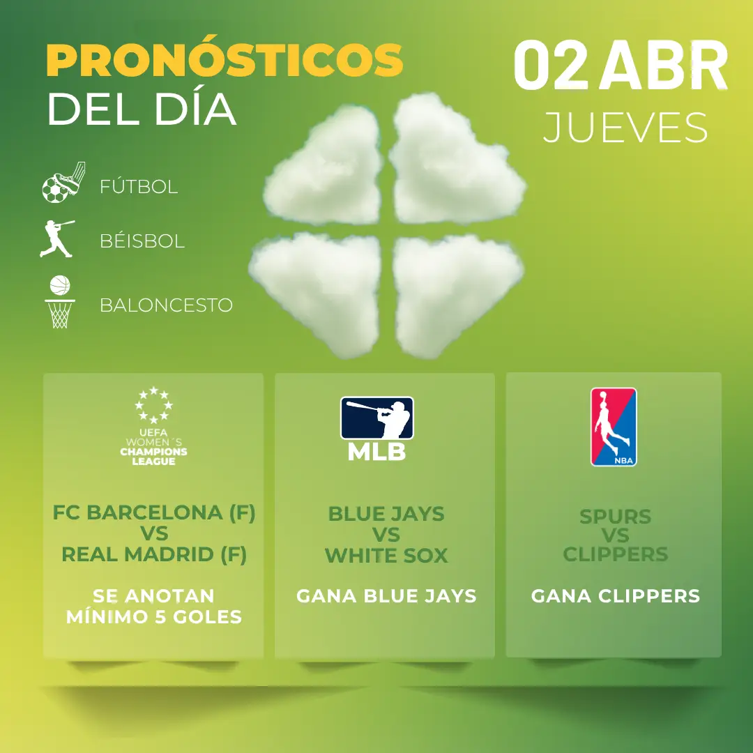 Pronósticos deportivos GRATIS para hoy jueves 02_04_2026 Portada - MiCasino