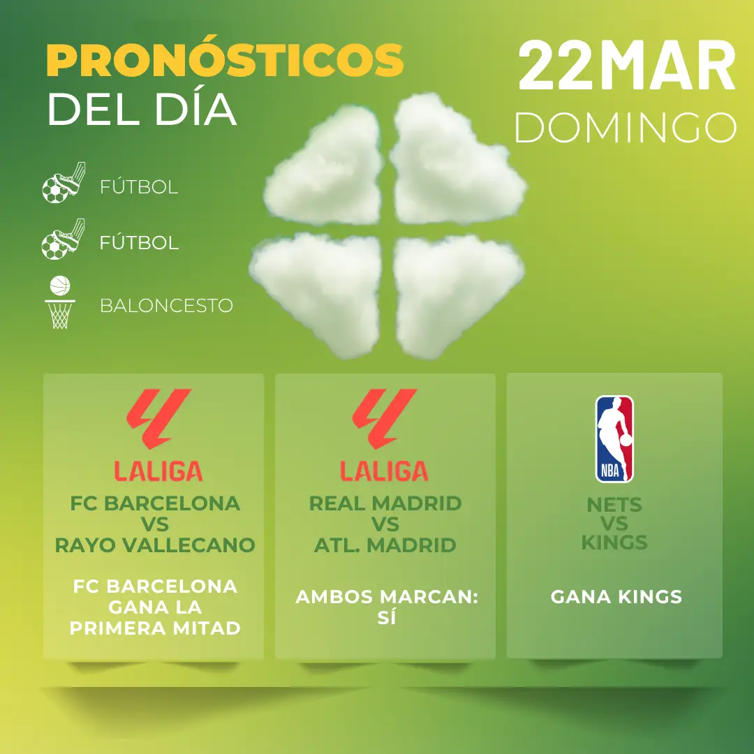 Pronósticos deportivos gratis 22 marzo MiCasino