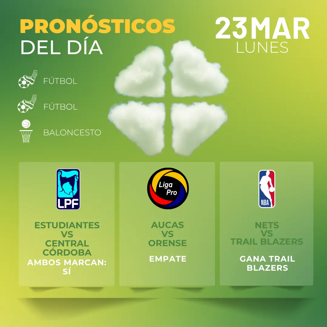 Pronósticos deportivos gratis 23 marzo MiCasino