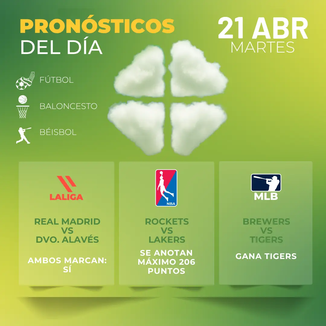 Pronósticos Deportivos GRATIS 21 de abril - MiCasino