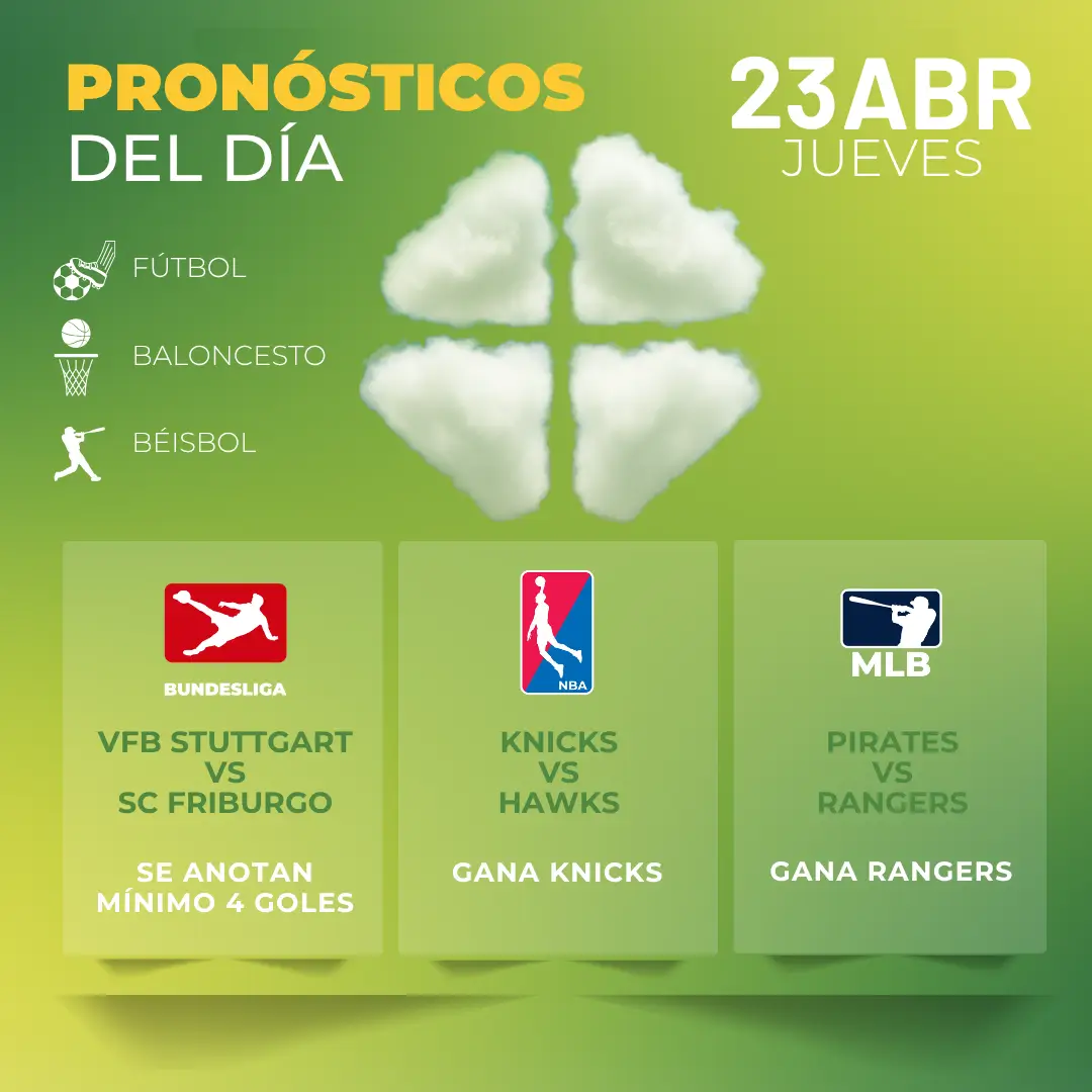 Pronósticos Deportivos GRATIS 23 de abril MiCasino