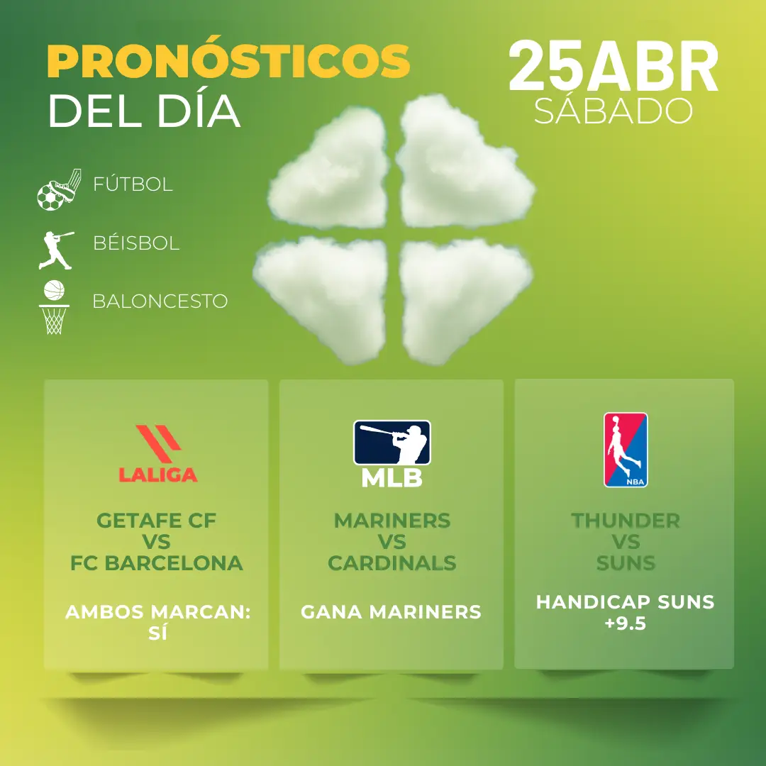 Pronósticos Deportivos GRATIS 25 de abril MiCasino