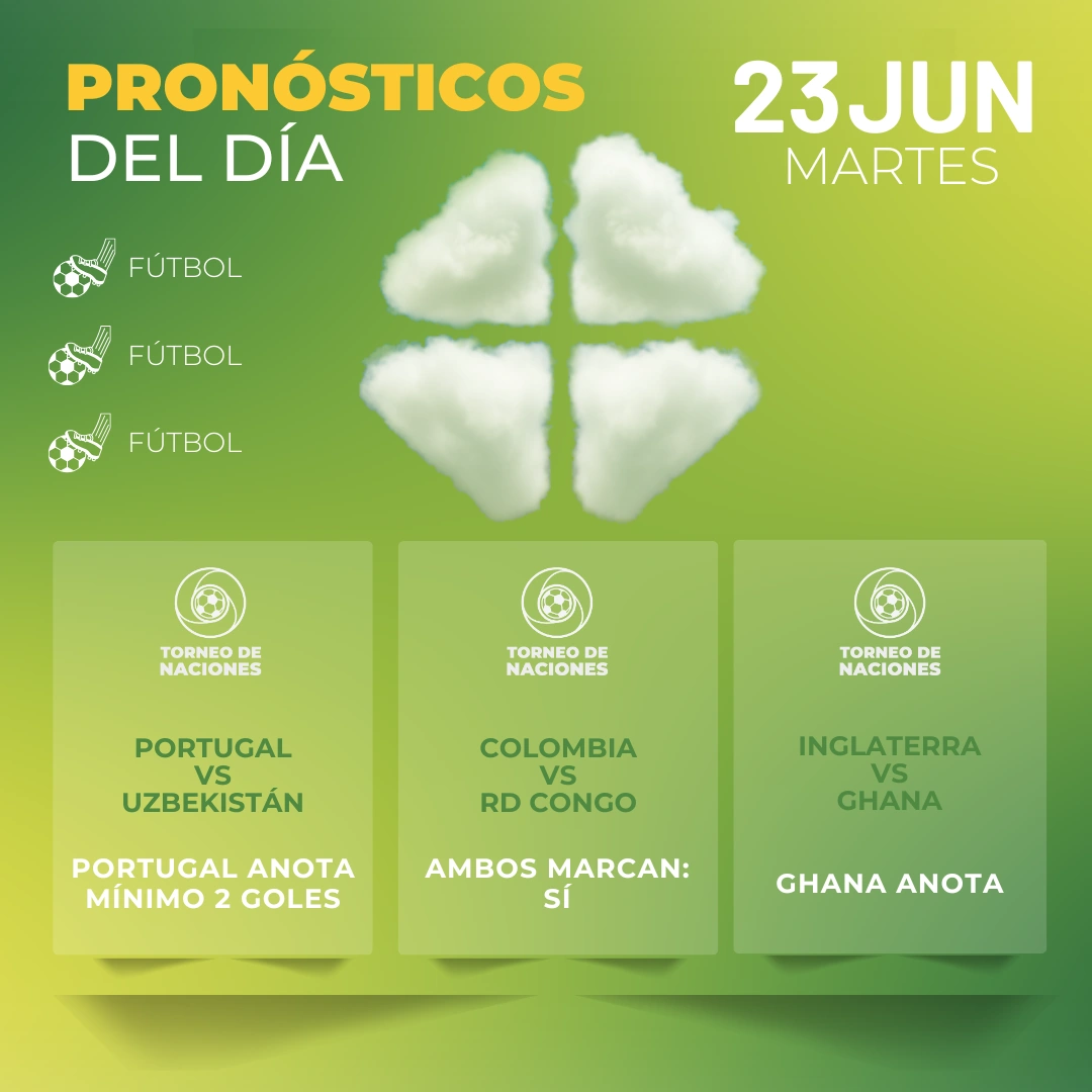 Pronósticos deportivos GRATIS para hoy martes 23 06 2026 - INTERNA - MiCasino