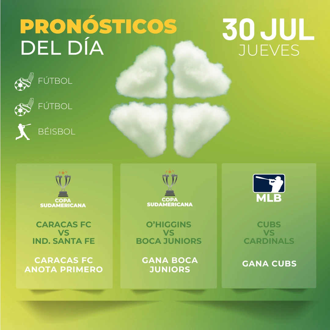 Pronósticos deportivos GRATIS para hoy jueves 30 07 2026 INTERNA MiCasino