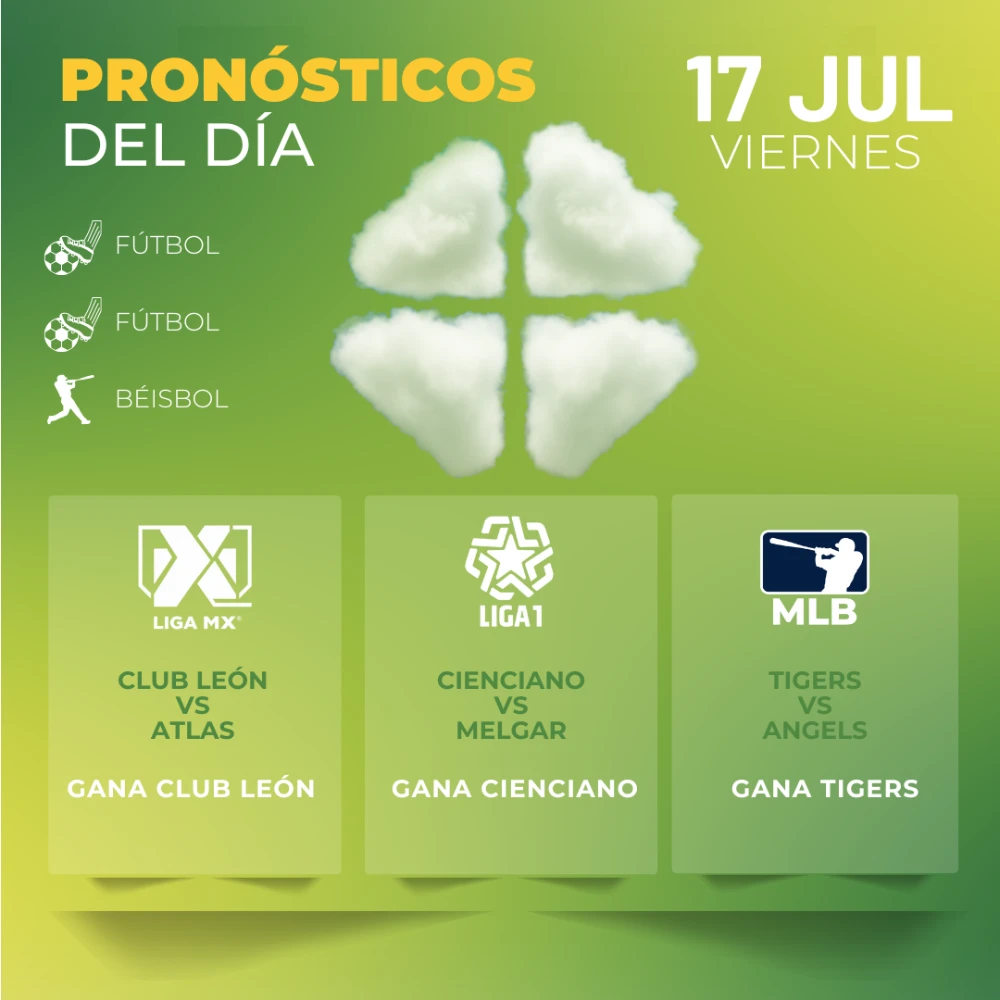 Pronósticos deportivos GRATIS para hoy viernes 17 07 2026 - INTERNA - MiCasino