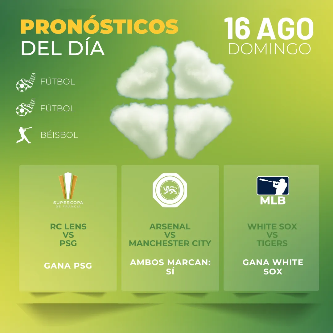 Pronósticos deportivos GRATIS para hoy domingo 16 08 2026 - INTERNA - MiCasino
