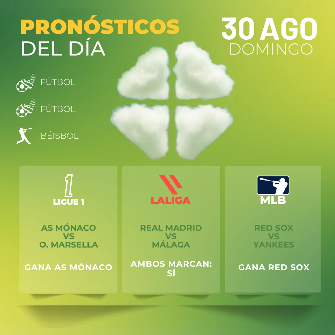 Pronósticos deportivos GRATIS para hoy domingo 30_08_2026 - INTERNA - MiCasino