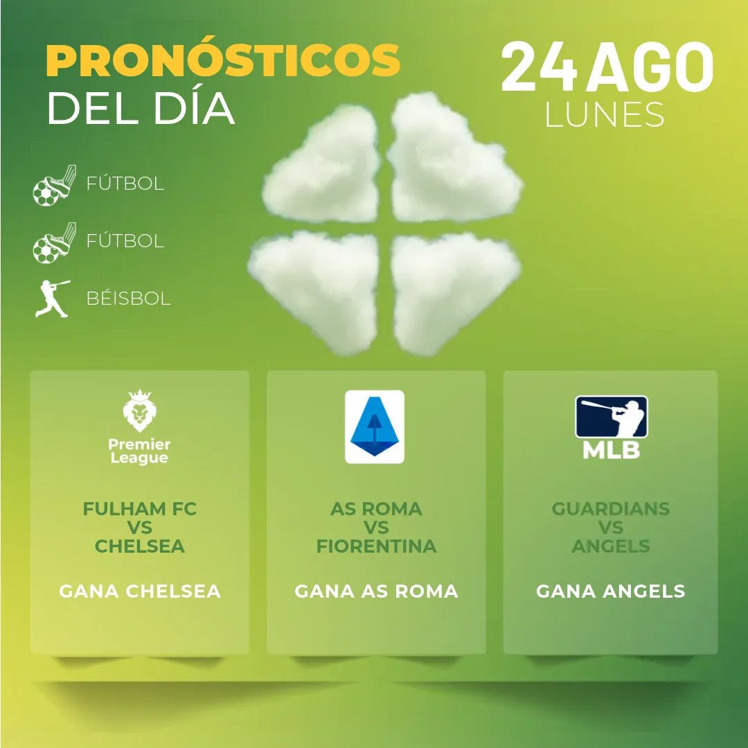 Pronósticos deportivos GRATIS para hoy lunes 24 08 2026 - INTERNA - MiCasino