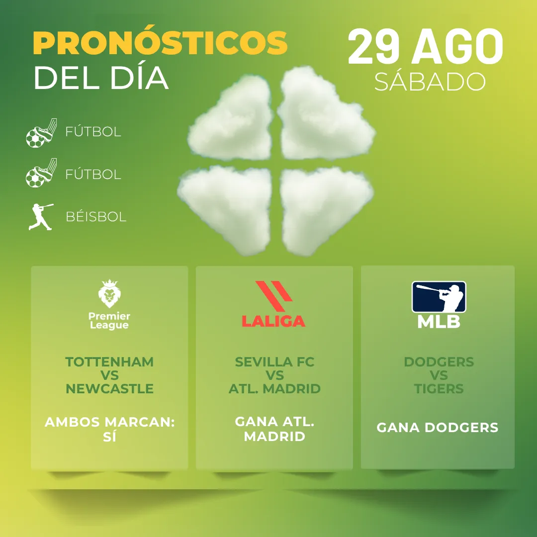 Pronósticos deportivos GRATIS para hoy sábado 29_08_2026 - INTERNA - MiCasino