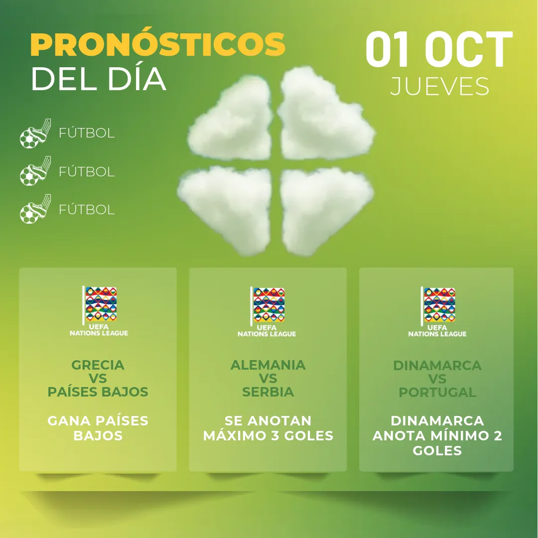 Pronósticos deportivos GRATIS para hoy jueves 01 10 2026 - INTERNA - MiCasino