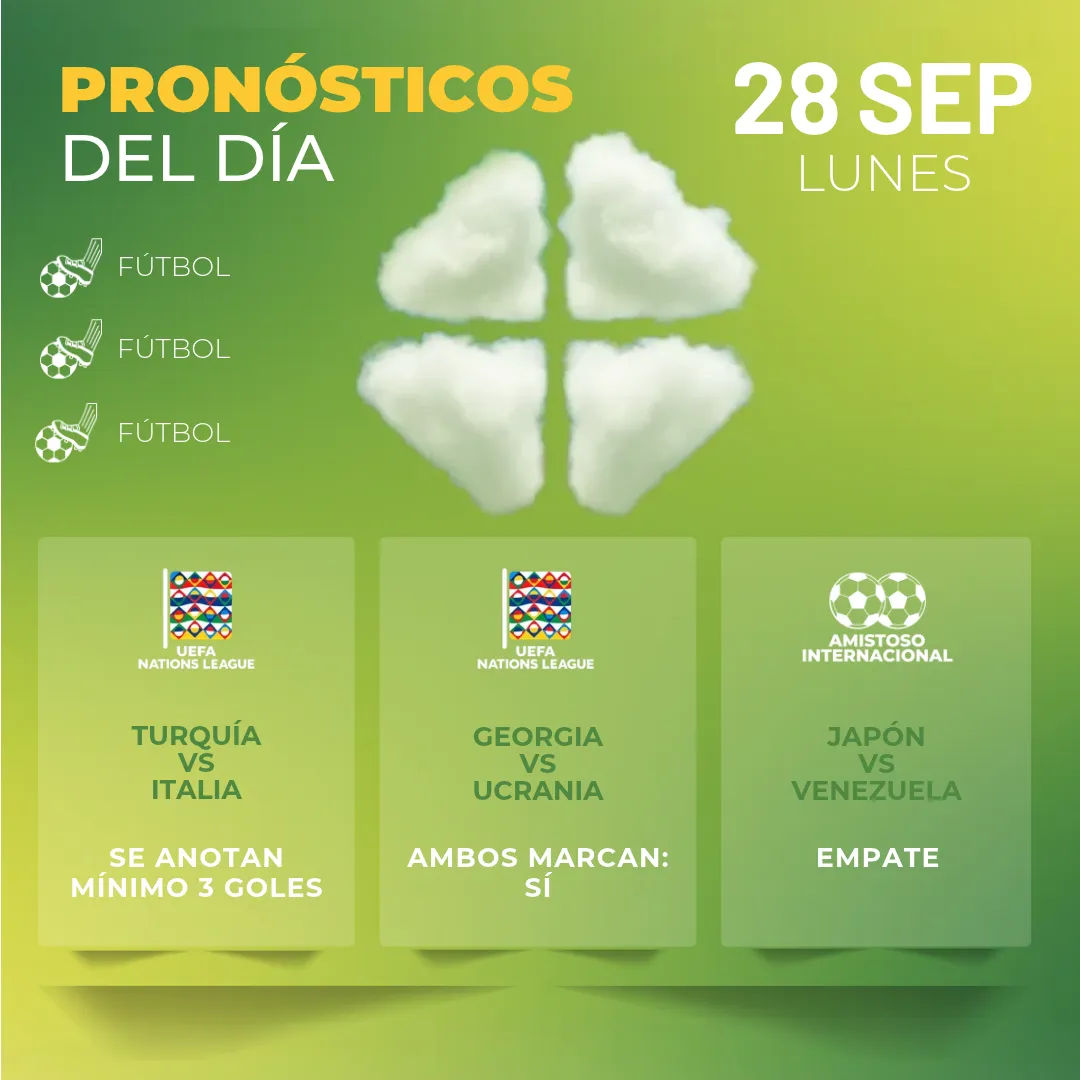 Pronósticos deportivos GRATIS para hoy lunes 28 09 2026 - INTERNA - MiCasino