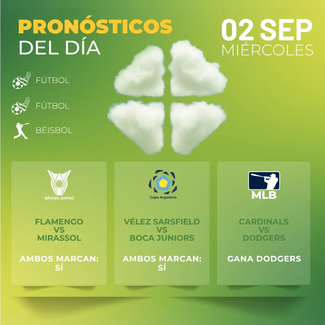 Pronósticos deportivos GRATIS para hoy miércoles 02_09_2026 - INTERNA - MiCasino