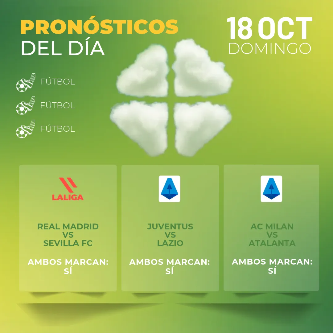Pronósticos deportivos GRATIS para hoy domingo 18 10 2026 - INTERNA - MiCasino