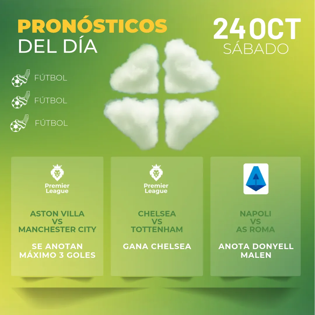 Pronósticos deportivos GRATIS para hoy sábado 24 10 2026 - INT - MiCasino
